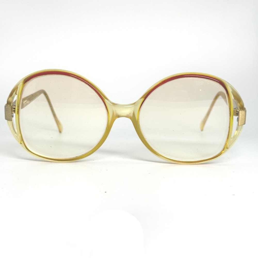 Tura‎ Vintage Eyeglasses Frames Yellow Gold Glitter Mod TL 336 T Round 22101